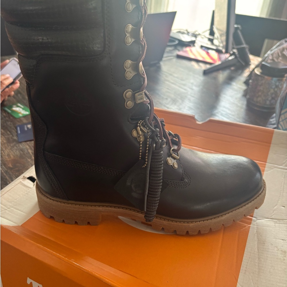 Timberland Brown Leather Lace-Up Rugged Work Boot